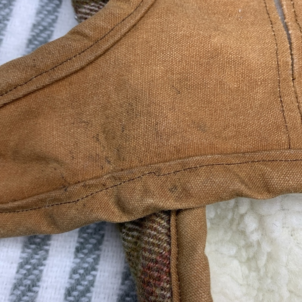 Puppy Dog Jacket/Coat Snaps Lined Back Leash Hole Canvas Wool Plaid Extra Small - Picture 6 of 11